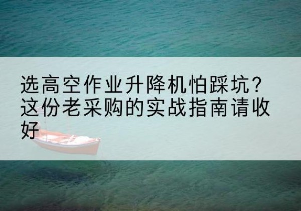 资源高空作业升降机厂家推荐-选高空作业升降机怕踩坑？这份老采购的实战指南请收好