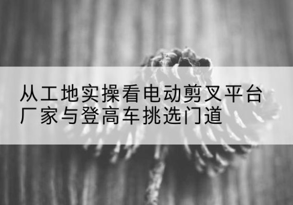 资源电动剪叉升降平台厂家-从工地实操看电动剪叉平台厂家与登高车挑选门道