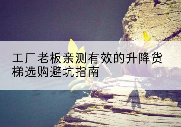 资源升降货梯怎么选-工厂老板亲测有效的升降货梯选购避坑指南